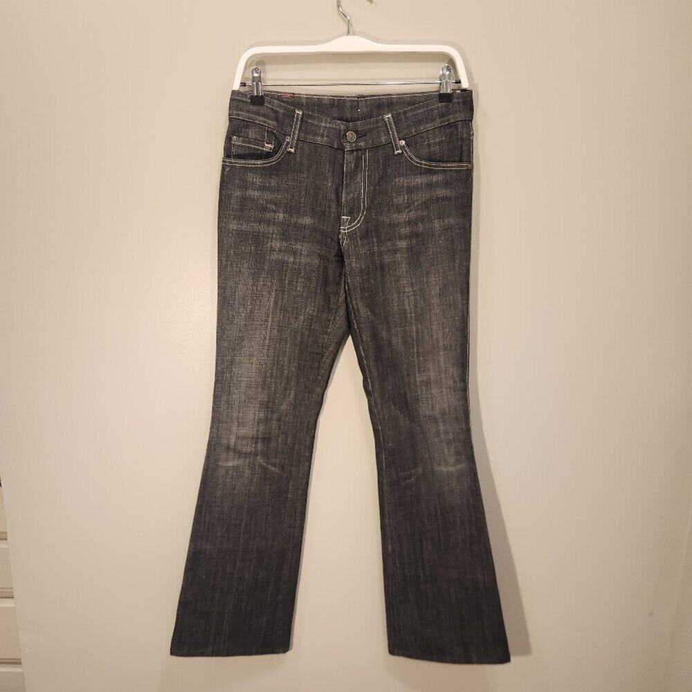 7 for all Mankind Jeans Women's Bootcut "A" Pocket Black Wash - Size 31